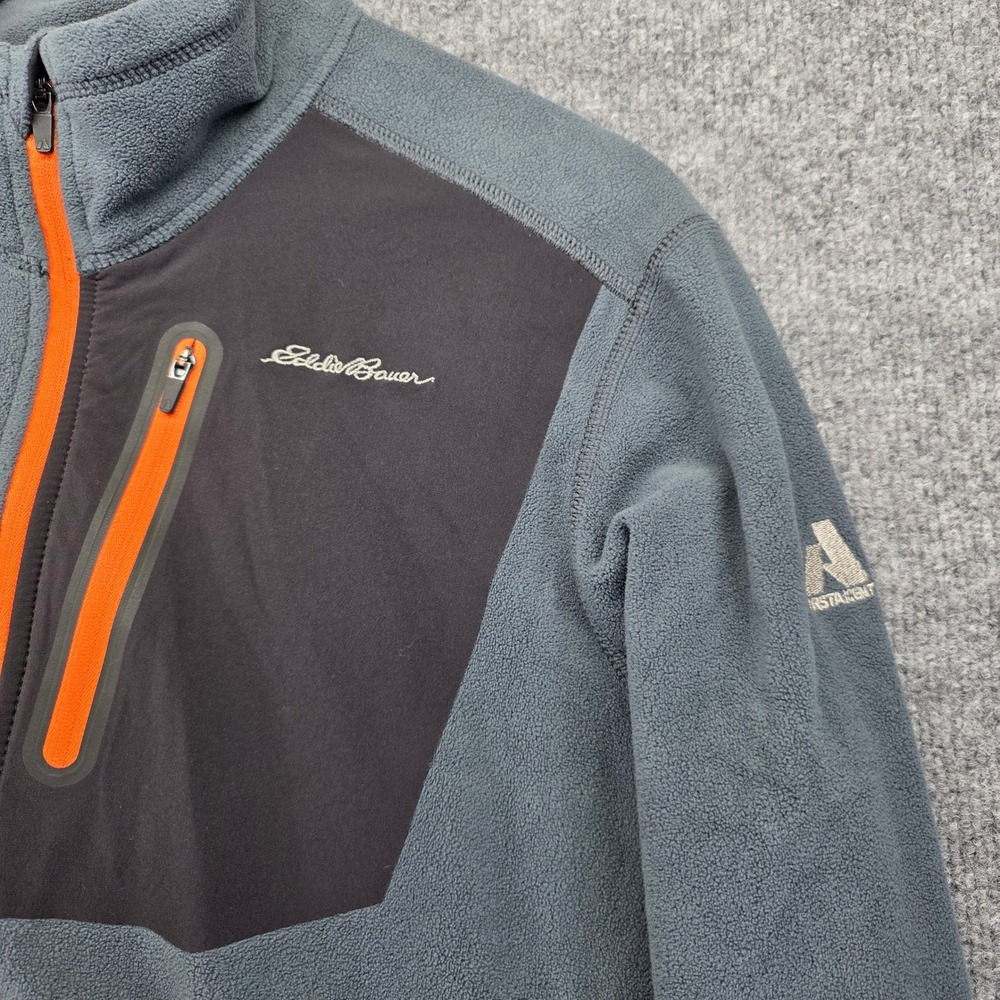 Eddie Bauer Mens Gray Fleece Quarter Zip Pullover Sweater Size M First Ascent - Picture 2 of 8